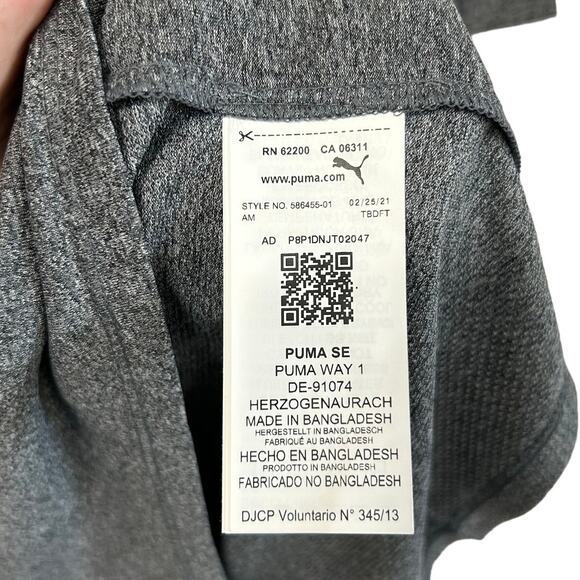 Puma Performance Heather Logo Training Tee Women's NWT Sz S Dark Gray Drycell - Picture 8 of 9